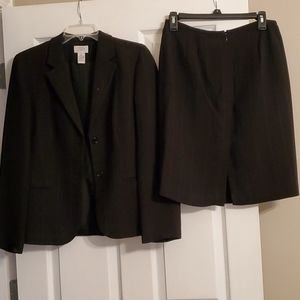 Black pin stripe skirt suit